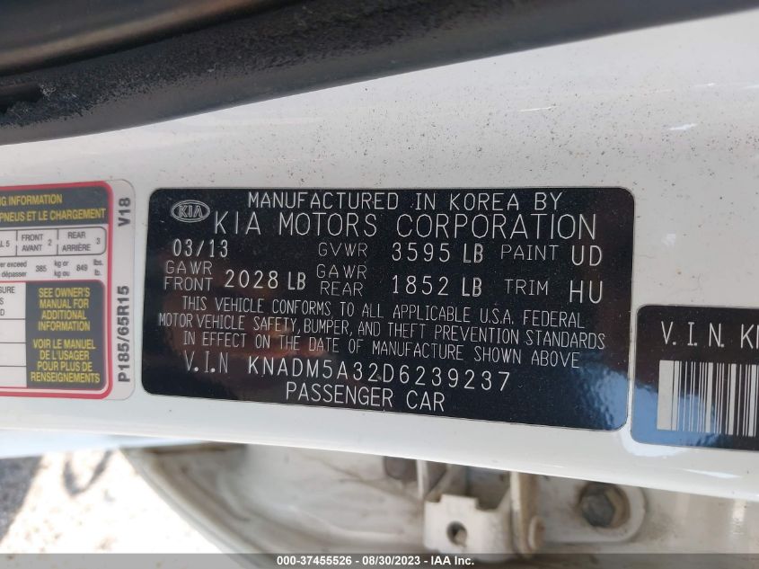 2013 KIA RIO LX - KNADM5A32D6239237
