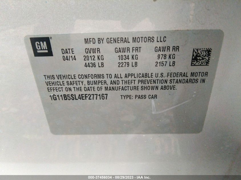 2014 CHEVROLET MALIBU LS - 1G11B5SL4EF277167