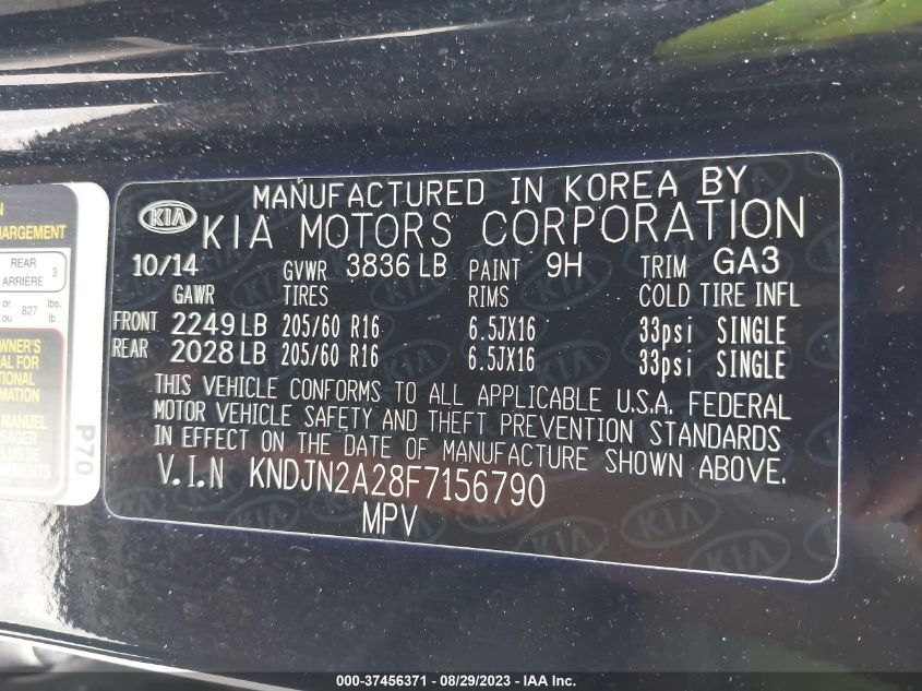 2015 KIA SOUL - KNDJN2A28F7156790