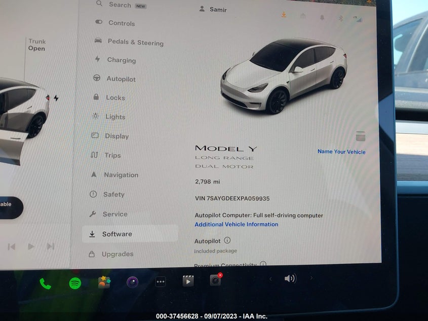 VIN 7SAYGDEEXPA059935 2023 TESLA MODEL Y