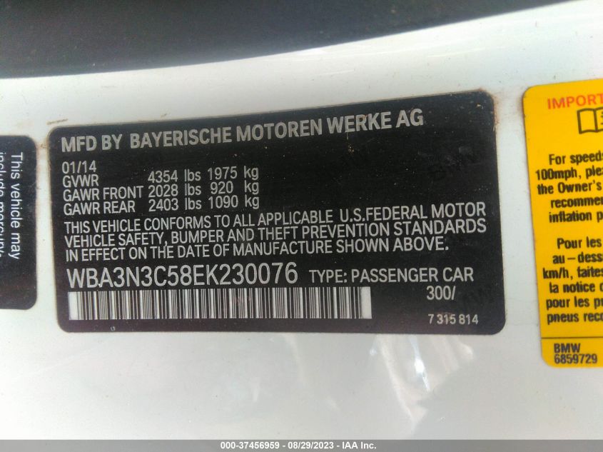 2014 BMW 428I WBA3N3C58EK230076