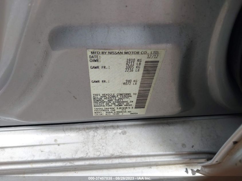 2013 NISSAN ALTIMA 2.5 SL - 1N4AL3AP4DC189853