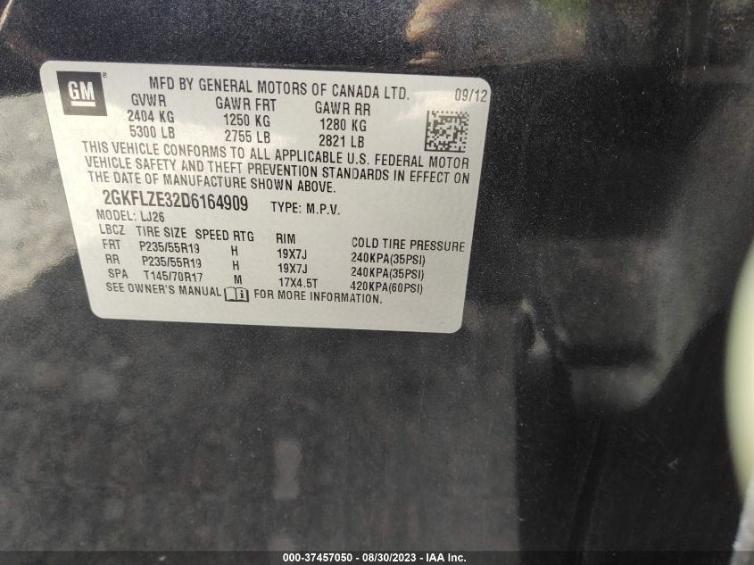 2013 GMC TERRAIN DENALI - 2GKFLZE32D6164909