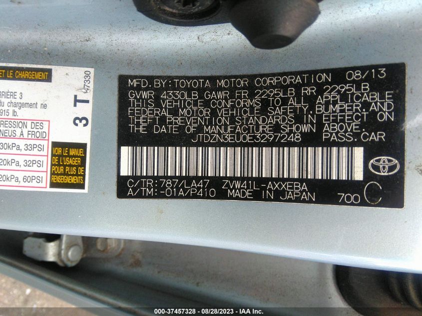 2014 TOYOTA PRIUS V TWO/THREE/FIVE - JTDZN3EU0E3297248