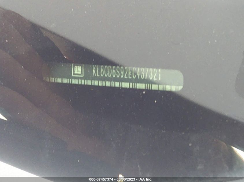 2014 CHEVROLET SPARK LT - KL8CD6S92EC437321