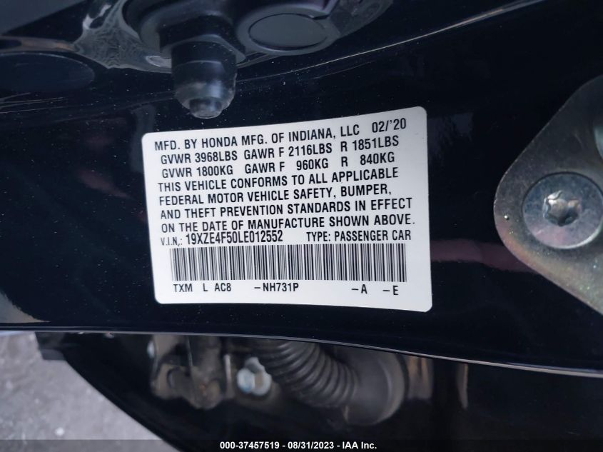 2020 HONDA INSIGHT EX - 19XZE4F50LE012552
