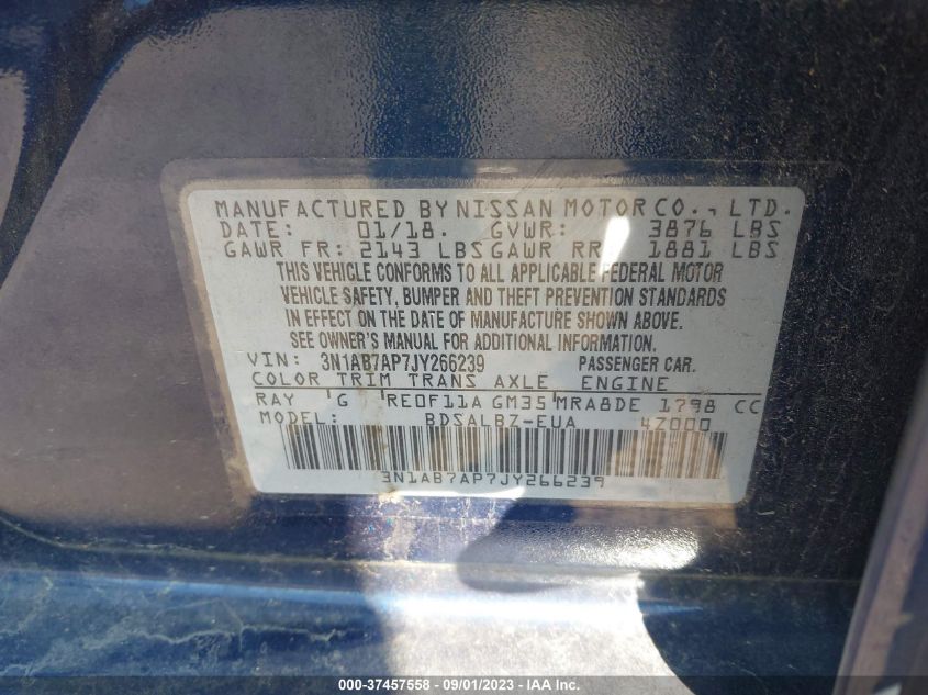 2018 NISSAN SENTRA S - 3N1AB7AP7JY266239