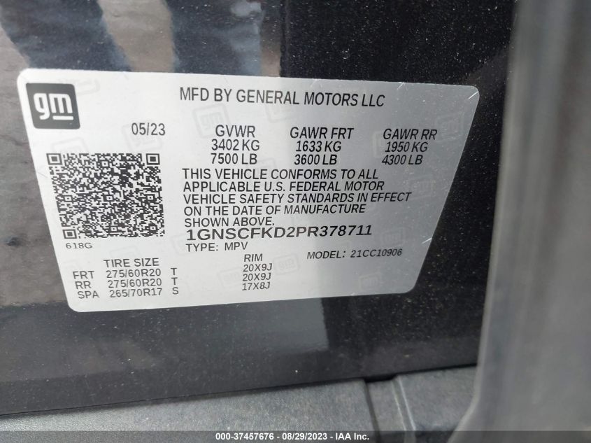 2023 CHEVROLET SUBURBAN PREMIER - 1GNSCFKD2PR378711