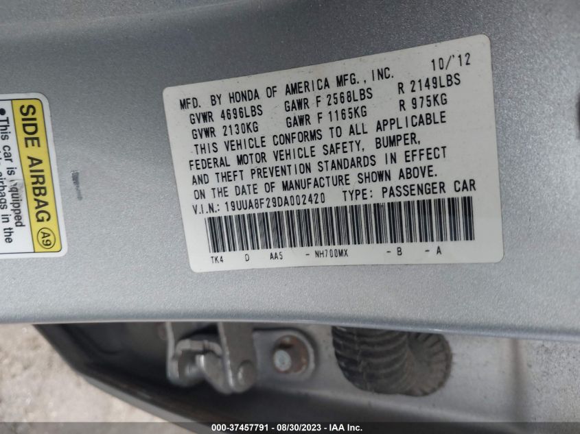 2013 ACURA TL - 19UUA8F29DA002420