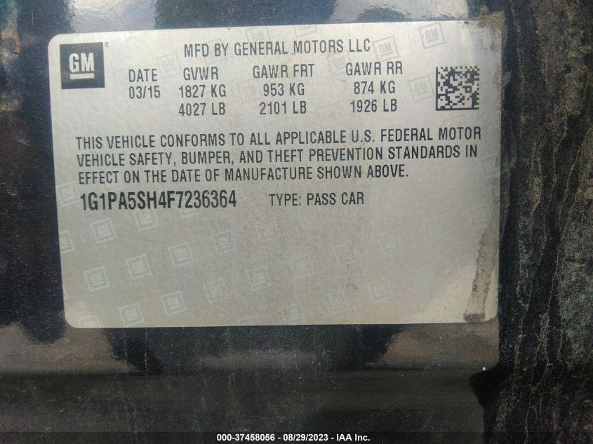 2015 CHEVROLET CRUZE LS - 1G1PA5SH4F7236364