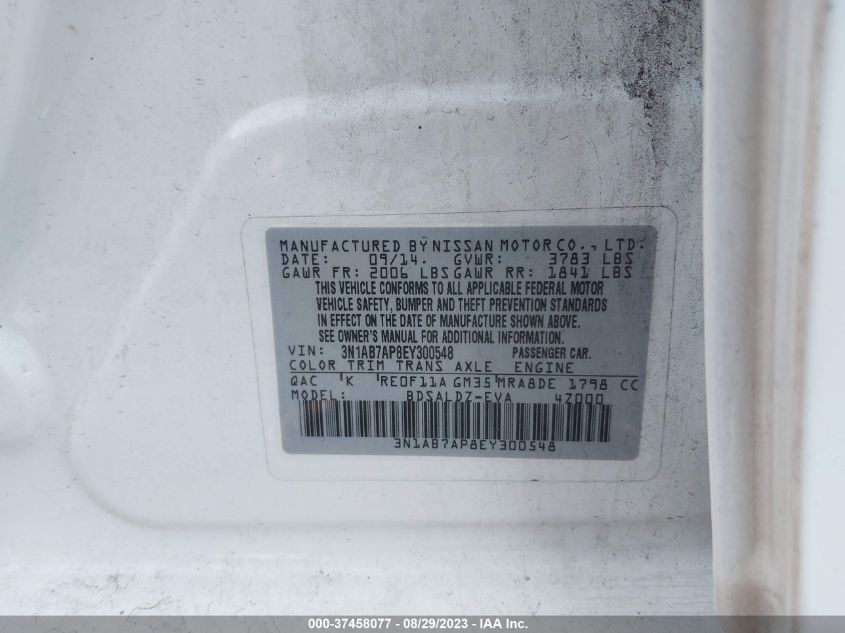 2014 NISSAN SENTRA SV - 3N1AB7AP8EY300548