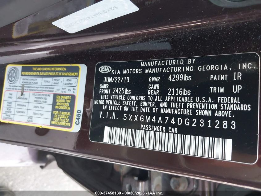 2013 KIA OPTIMA LX - 5XXGM4A74DG231283