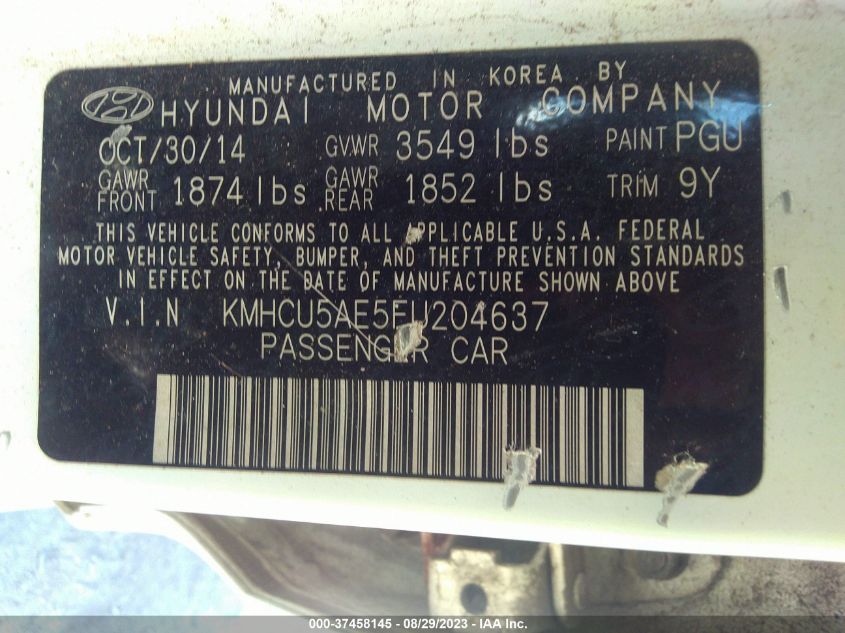 2015 HYUNDAI ACCENT SPORT - KMHCU5AE5FU204637