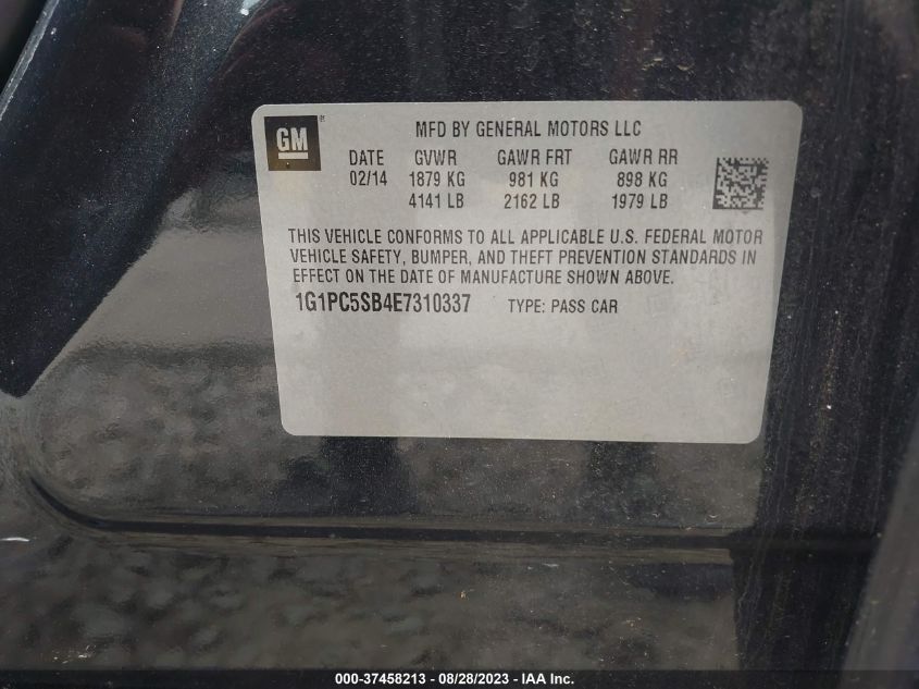 2014 CHEVROLET CRUZE 1LT - 1G1PC5SB4E7310337