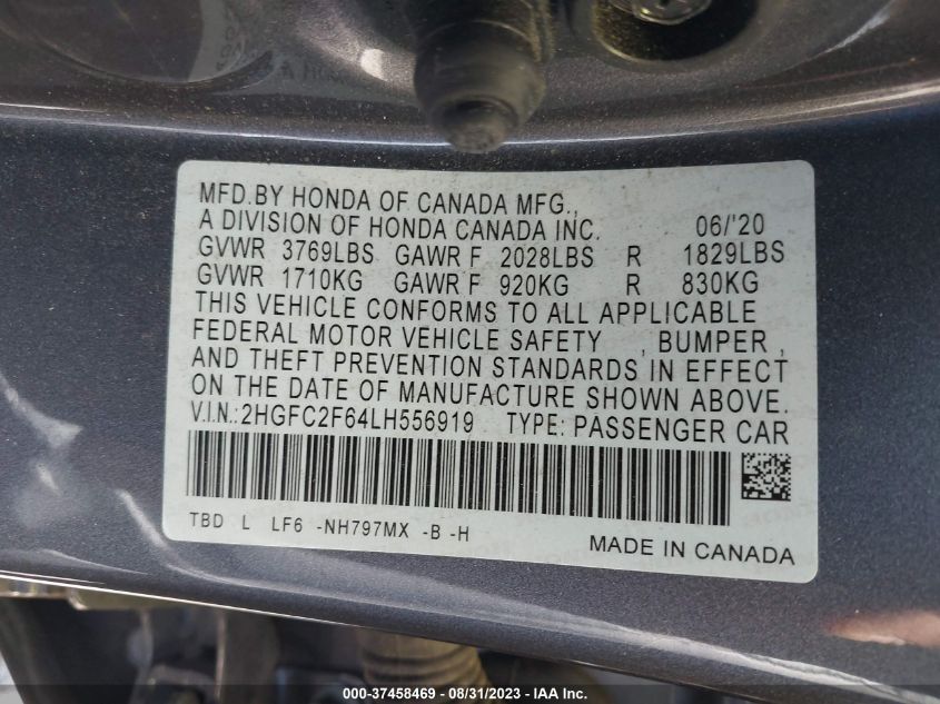 2HGFC2F64LH556919 Honda Civic Sedan LX 9