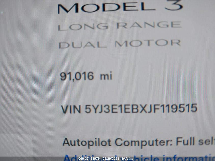 2018 TESLA MODEL 3 LONG RANGE - 5YJ3E1EBXJF119515
