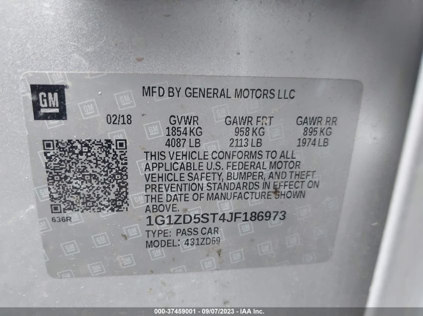2018 CHEVROLET MALIBU LT - 1G1ZD5ST4JF186973