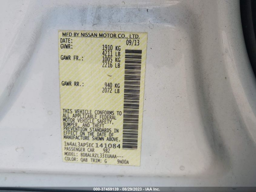 2014 NISSAN ALTIMA 2.5 S - 1N4AL3AP5EC141084