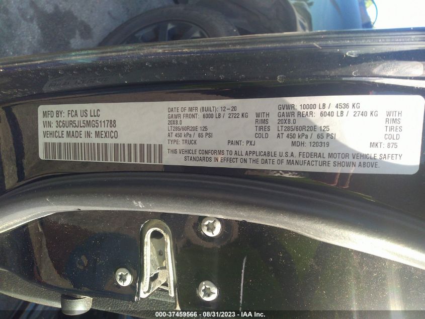 2021 RAM 2500 BIG HORN - 3C6UR5JL5MG511788