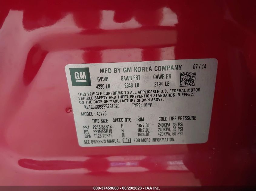 2014 BUICK ENCORE LEATHER - KL4CJCSB8EB781320