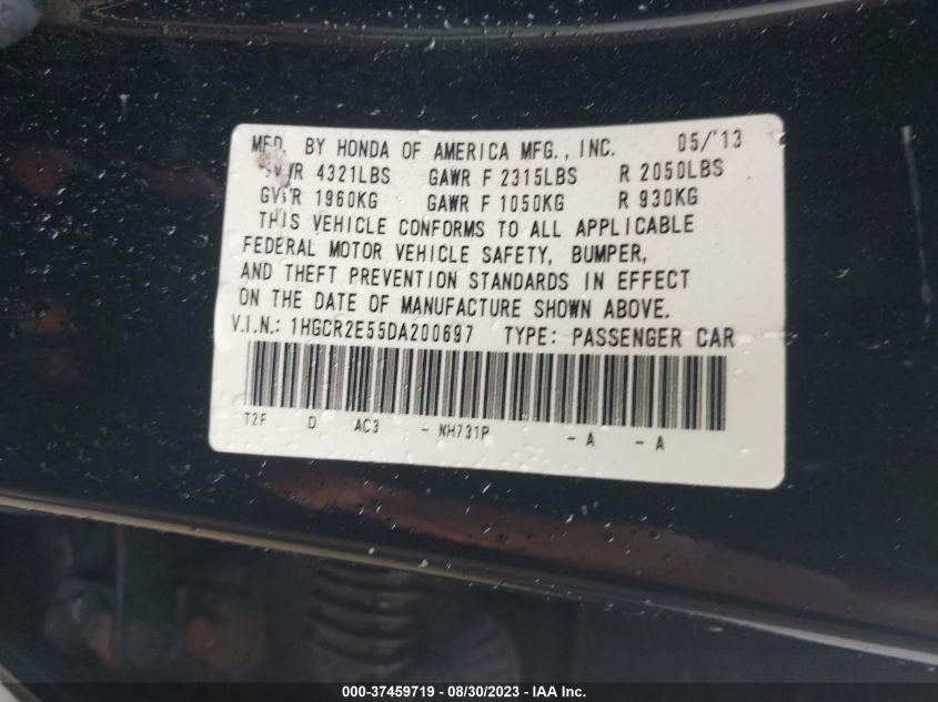 2013 HONDA ACCORD SPORT - 1HGCR2E55DA200697