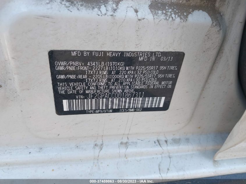 2013 SUBARU XV CROSSTREK PREMIUM - JF2GPACC0D1867311