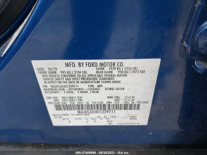 2020 FORD ECOSPORT SES - MAJ6S3JL0LC329711