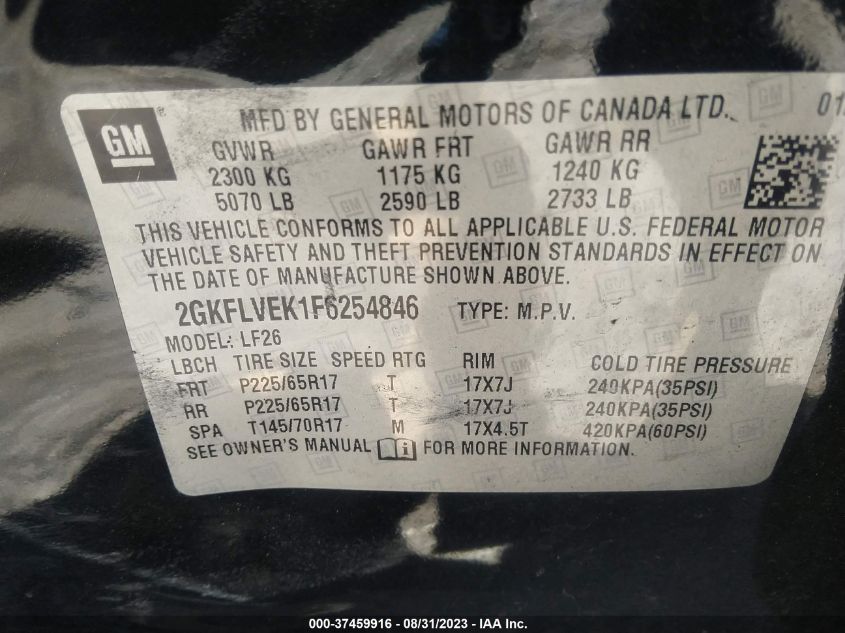 2015 GMC TERRAIN SLE - 2GKFLVEK1F6254846