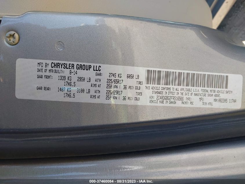 2015 DODGE GRAND CARAVAN SE - 2C4RDGBG2FR516566