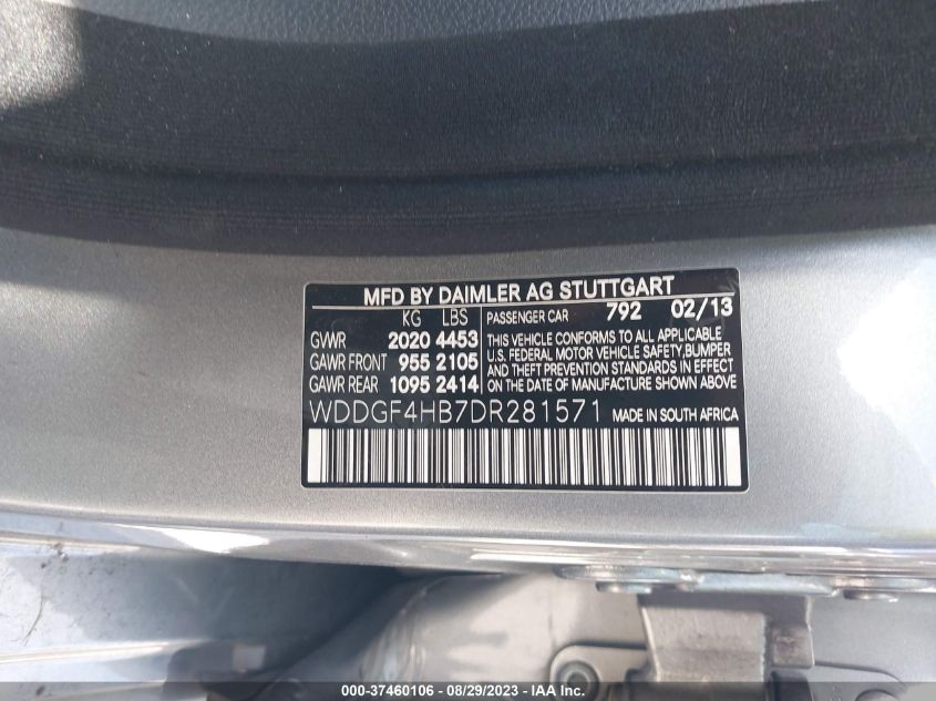 2013 MERCEDES-BENZ C-CLASS C 250 SPORT - WDDGF4HB7DR281571