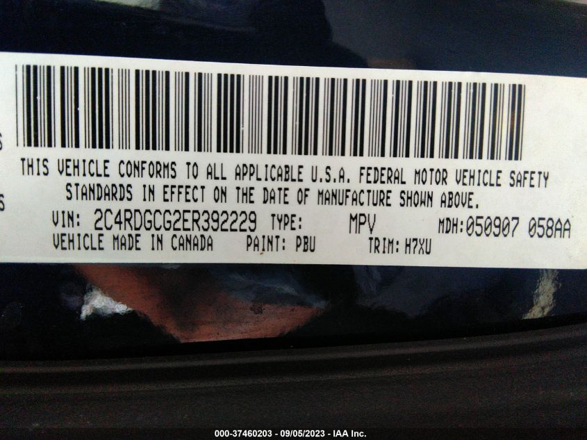 2014 DODGE GRAND CARAVAN SXT - 2C4RDGCG2ER392229