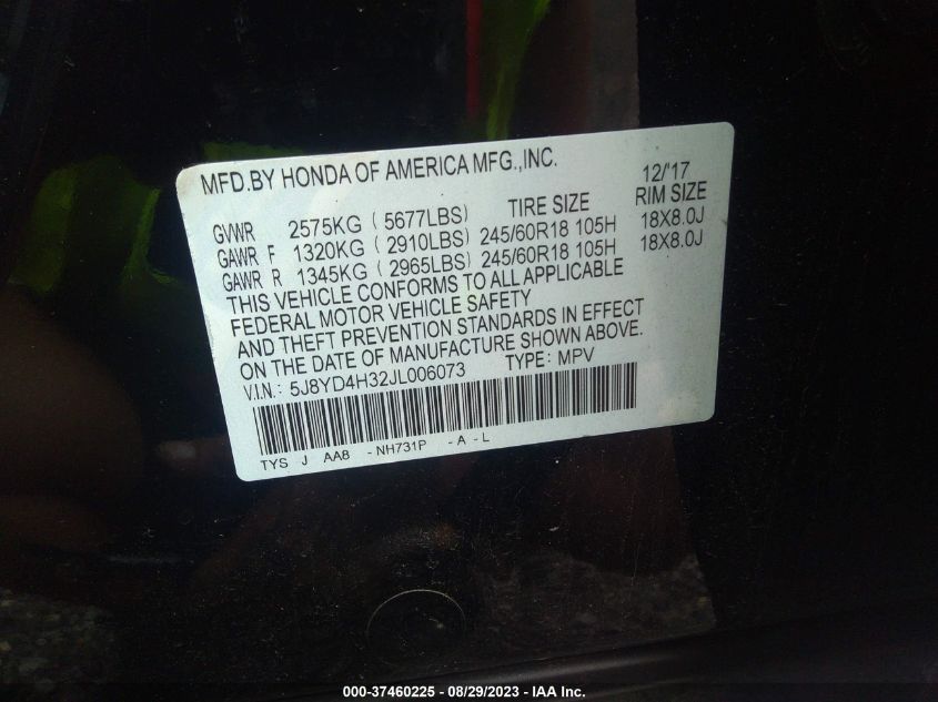 2018 ACURA MDX - 5J8YD4H32JL006073