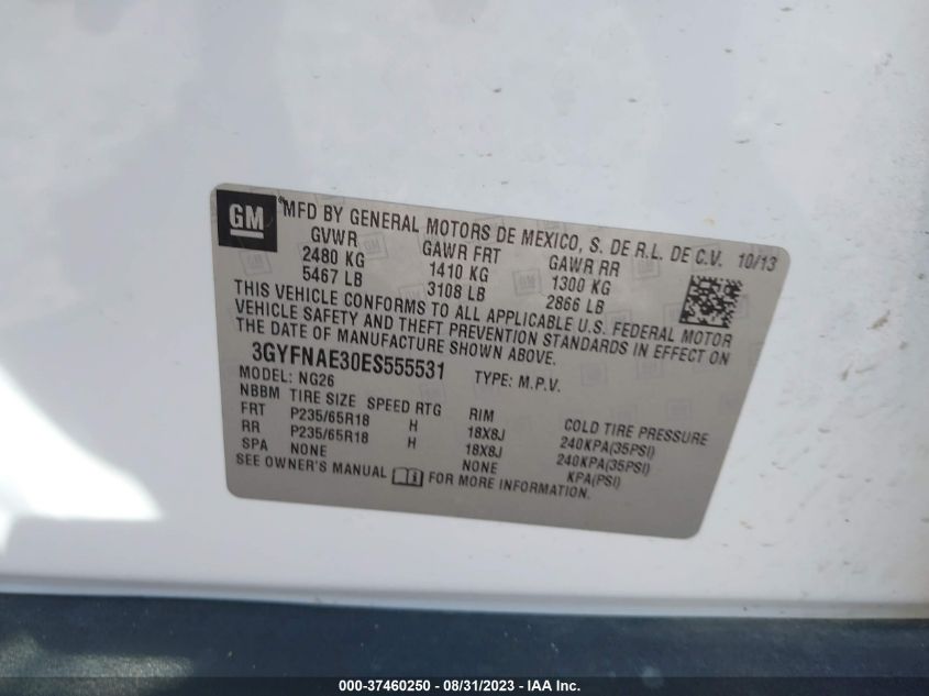 2014 CADILLAC SRX BASE - 3GYFNAE30ES555531