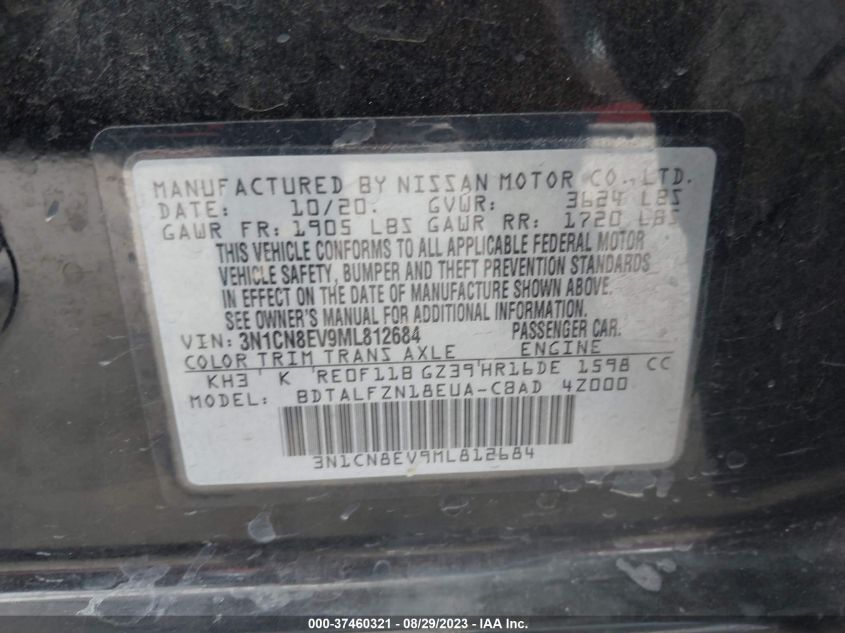 2021 NISSAN VERSA SV - 3N1CN8EV9ML812684