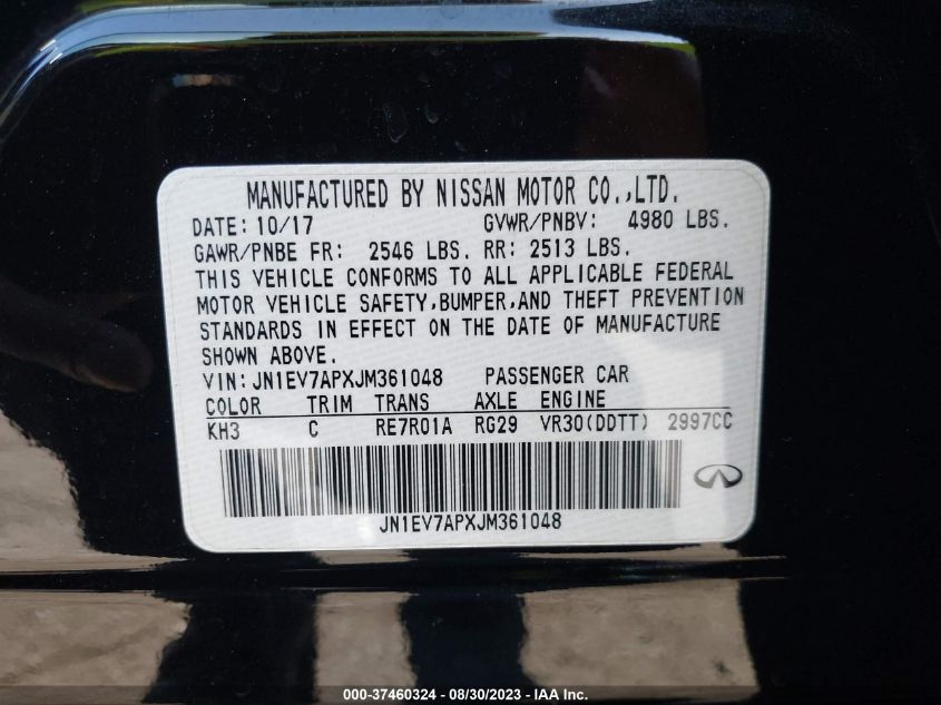 2018 INFINITI Q50 3.0T LUXE - JN1EV7APXJM361048