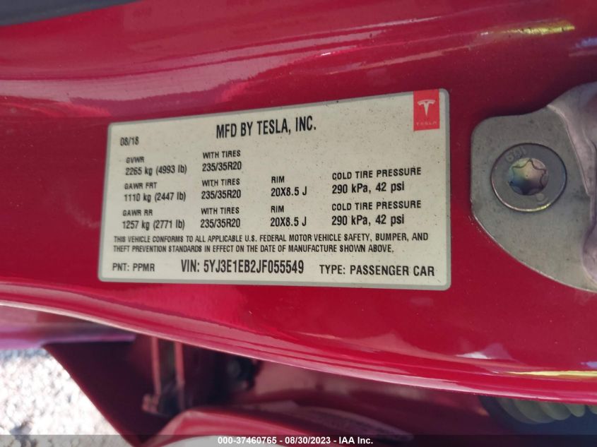 2018 TESLA MODEL 3 - 5YJ3E1EB2JF055549