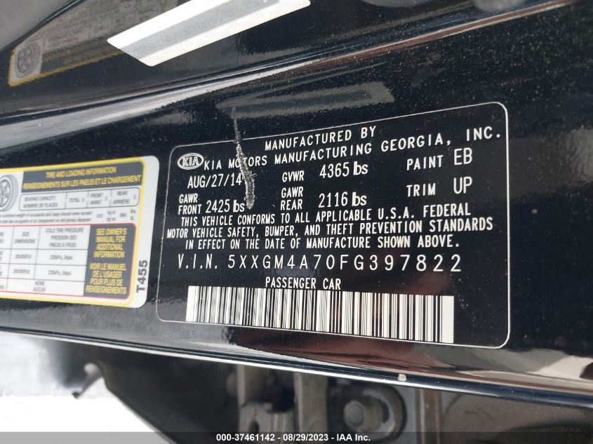 2015 KIA OPTIMA LX - 5XXGM4A70FG397822