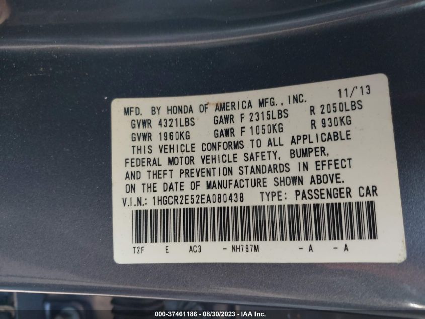 2014 HONDA ACCORD SPORT - 1HGCR2E52EA080438