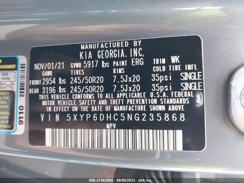 2022 KIA TELLURIDE S - 5XYP6DHC5NG235868