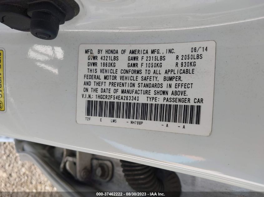 2014 HONDA ACCORD SEDAN SPORT - 1HGCR2F54EA263340