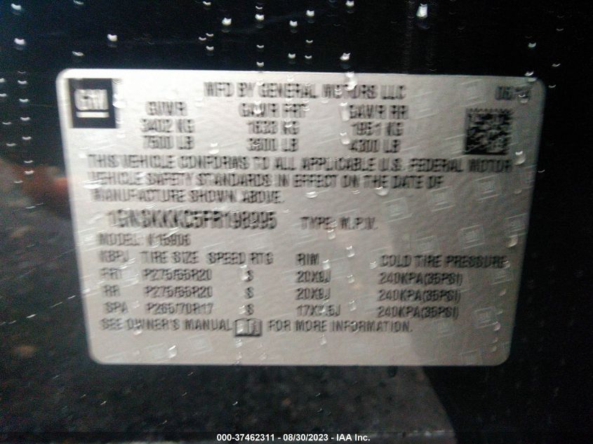 2015 CHEVROLET SUBURBAN LTZ - 1GNSKKKC5FR198995