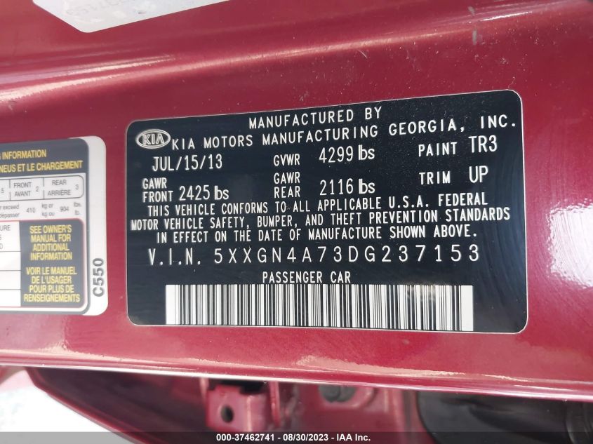 2013 KIA OPTIMA EX - 5XXGN4A73DG237153