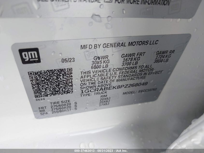 2023 CHEVROLET SILVERADO 1500 CUSTOM - 1GCRABEK8PZ268049