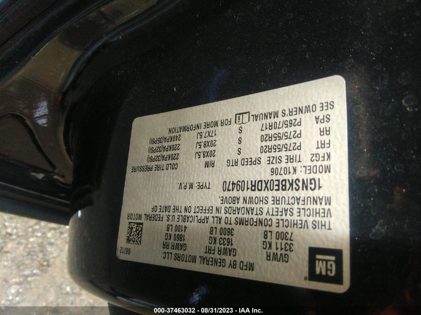 2013 CHEVROLET TAHOE LT - 1GNSKBE0XDR109470