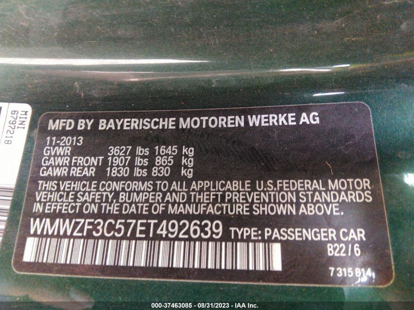 2014 MINI COOPER CLUBMAN WMWZF3C57ET492639