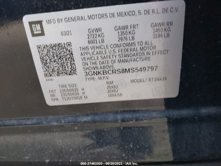 2021 CHEVROLET BLAZER LT - 3GNKBCRS7MS549797