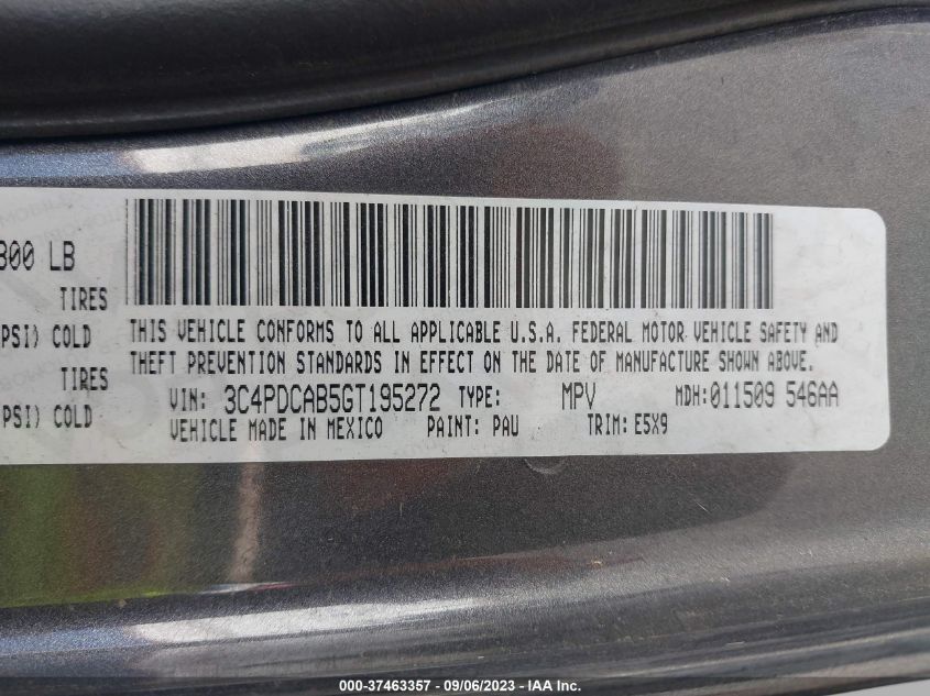 2016 DODGE JOURNEY SE - 3C4PDCAB5GT195272