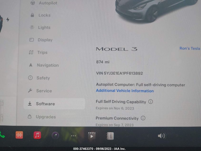 2023 TESLA MODEL 3 - 5YJ3E1EA1PF613892