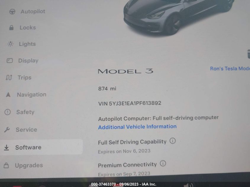2023 TESLA MODEL 3 - 5YJ3E1EA1PF613892