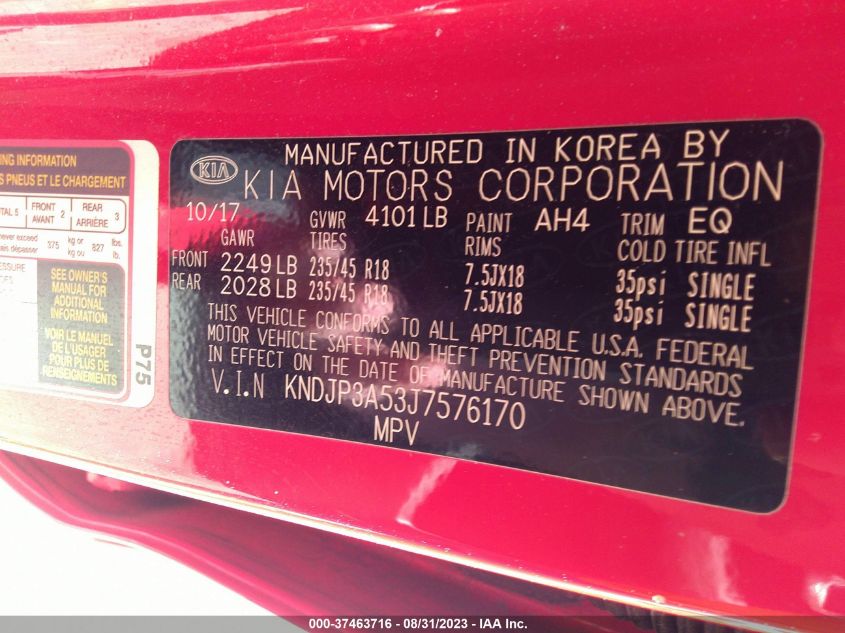 2018 KIA SOUL + - KNDJP3A53J7576170